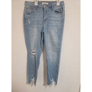 Judy Blue Womens Boyfriend‎ Fit Distressed Light Wash Denim Jeans Size 11